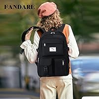 Vista 2 de FANDARE Mochila casual Daypacks Bolsa grande para laptop, Negro -, Mochilas Daypack