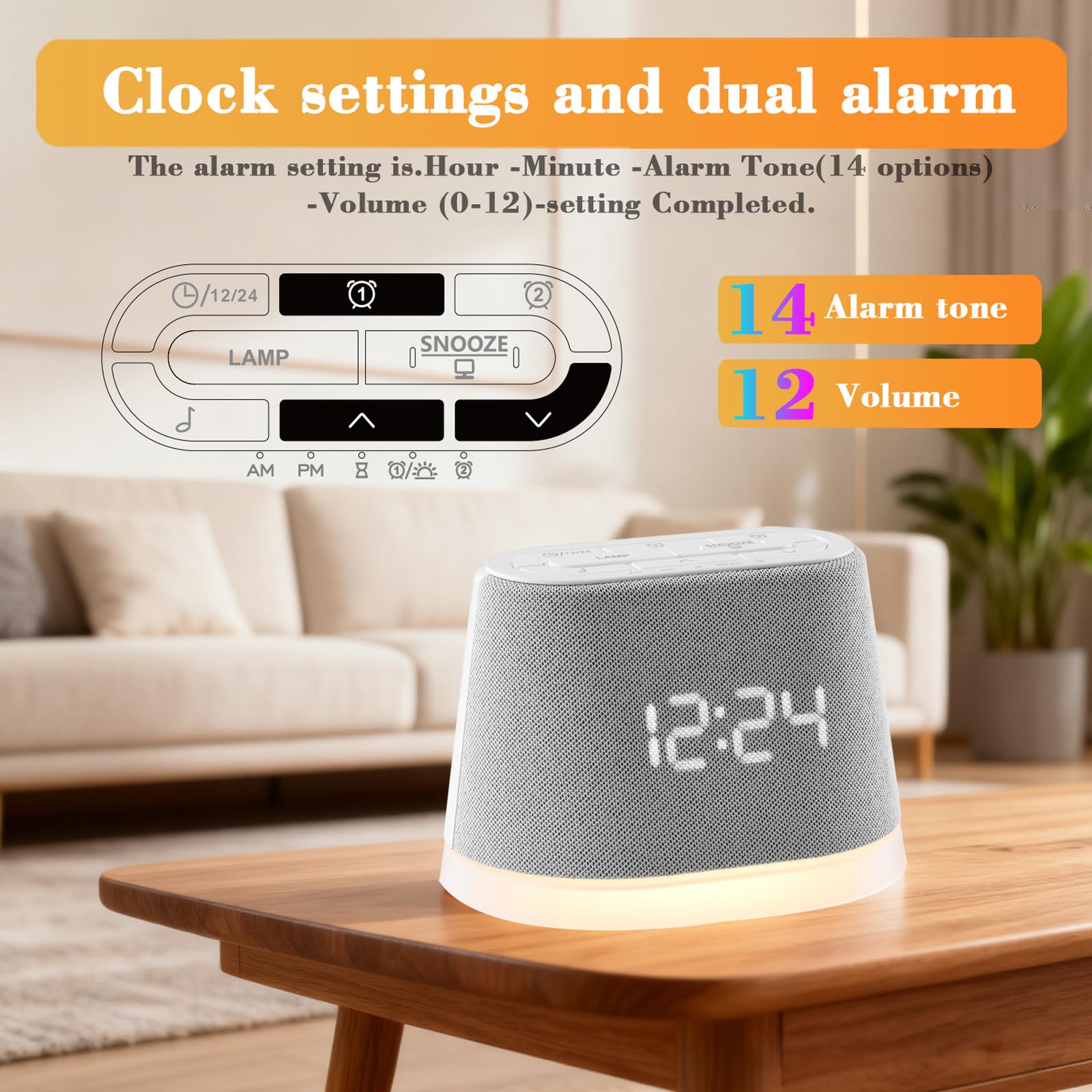 Lámpara de noche compacta de ABS con ruido y luz para luz de ruido para los ojos