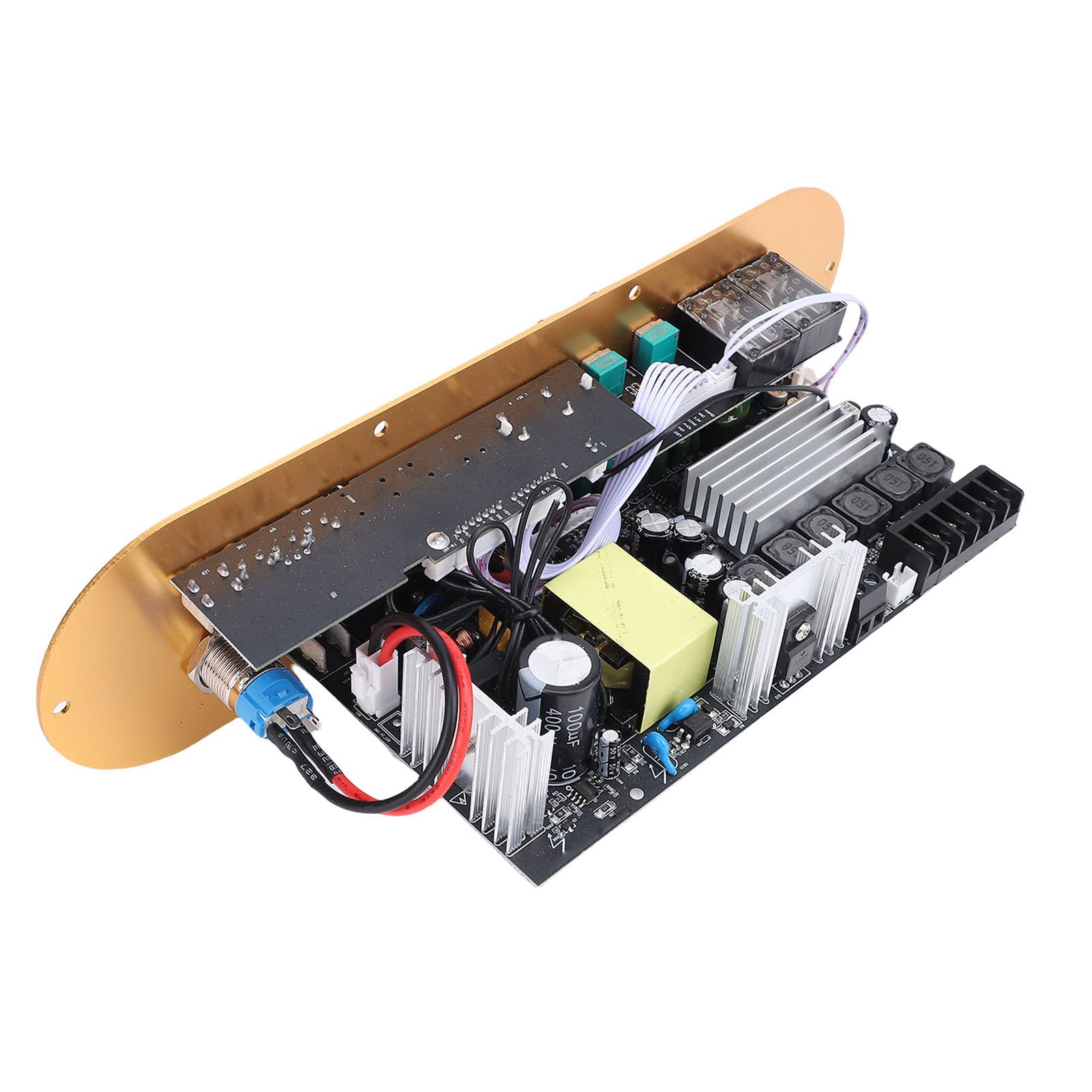 Generic Płyta Wzmacniacza Audio Premium Bluetooth 5.0 2.1-kanałowa Kontrola Dźwięku dla Domowego Studia ze Stopu Aluminium (wtyczka UE)