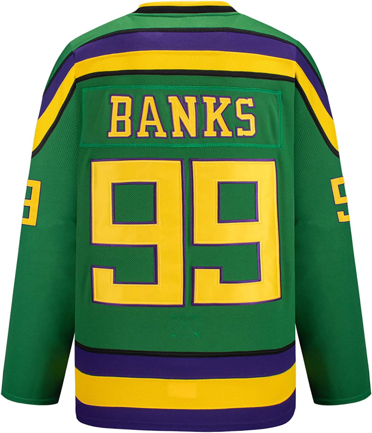 Adam Banks #99 Mighty Ducks Movie Ice Hockey Jerseys NHL Men Sweatshirts Breathable Long Sleeve T-shirt,L