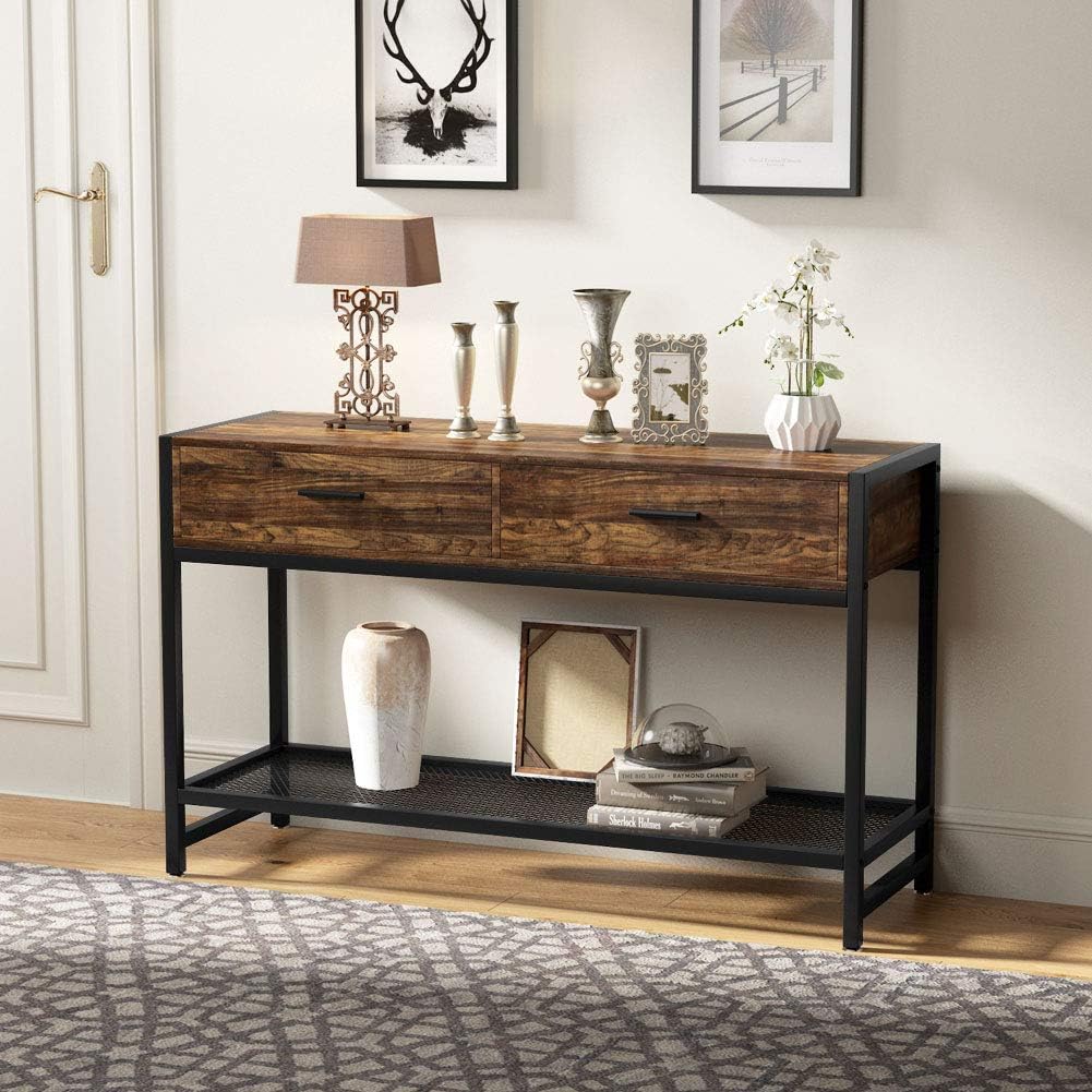 Buy Tribesigns Rustic Sofa Console Table With 2 Drawers