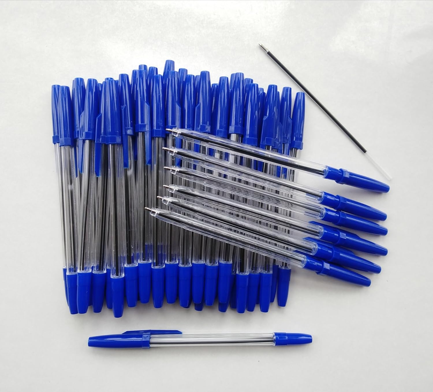 50 Pcs Ballpoint Pens Bulk,1.0 mm Medium Point-Blue Ink,Smooth Writing,Ball Point Pen Blue Office Pens,School Hotel Office Supplies.(blue pen 50) image 2