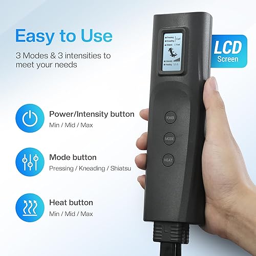 Miniatura 7 de Masajeador de piernas de compresión de aire para circulación de flujo sanguíneo, FSA Máquina eléctrica Shiatsu masajeador de pies con 3 modos, 3