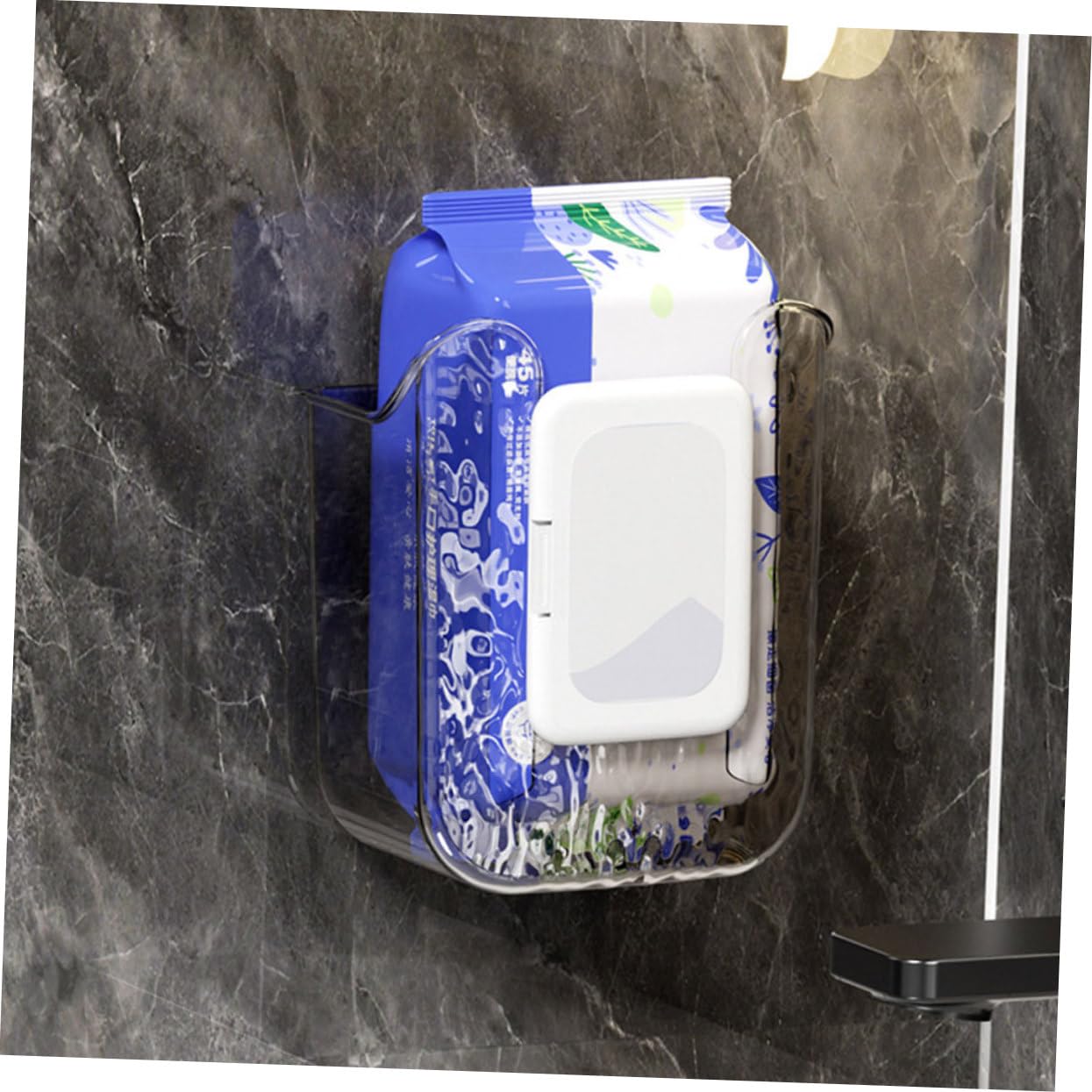 Cabilock 8stücke Wandmontierte Box Für Und Toilettenpapier Wandhalterung Bohren Transparente Hygienetuch Und Taschentuchaufbewahrung Für Badezimmer Und Küche