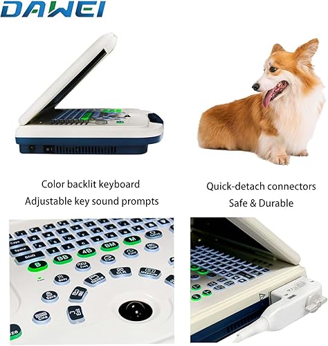 Miniatura 4 de DAWEI Mu10 - Escáner veterinario de ultrasonido con sonda impermeable B, BB, BM, 4B para veterinario, escáner de ultrasonido, animales, examen de