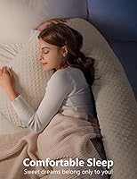 Vista 5 de AngQi Almohada de embarazo corporal, almohada de embarazo en forma de L para personas que duermen de lado, almohada corporal de maternidad