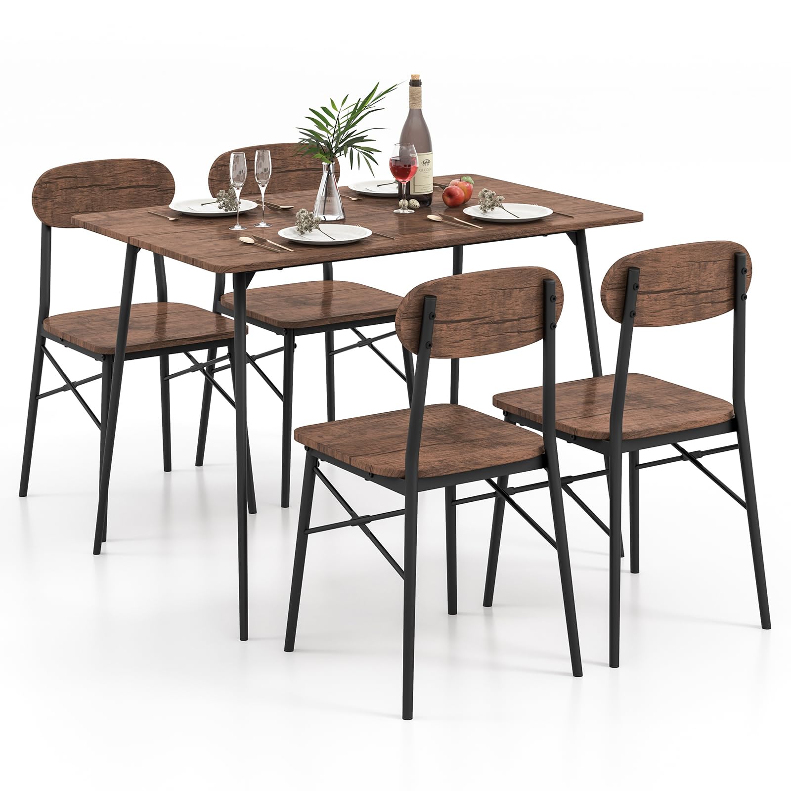 Giantex Dining Table Set for 4, MidCentury Kitchen Furniture Set w