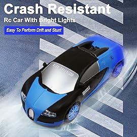 Remote Control Car RC Drift Car 2.4GHz 1:24 Scale 4WD 15KM/H High Speed Model Vehicle with LED Lights Drifting Tire Racing Sport Toy Car for Adults Boys Girls Kids Gift 2Pcs Rechargeable Batteries