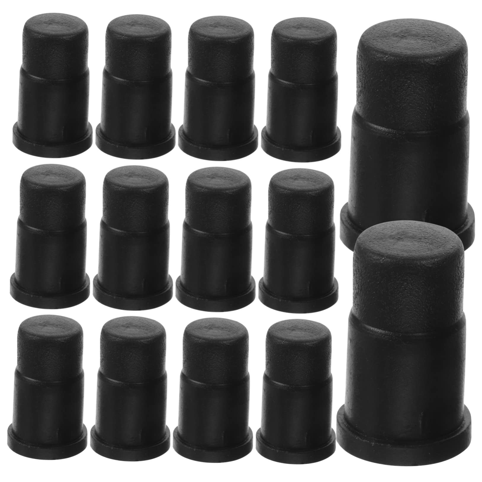 MUCKLILY 40pcs Caster Rubber Cap Caster Socket Covers Wall Wheel Protector Swivel Caster Wheels Office Chair Caster Wheels Swivel Sockets Stem Caster Round Caster Inserts Black Abs