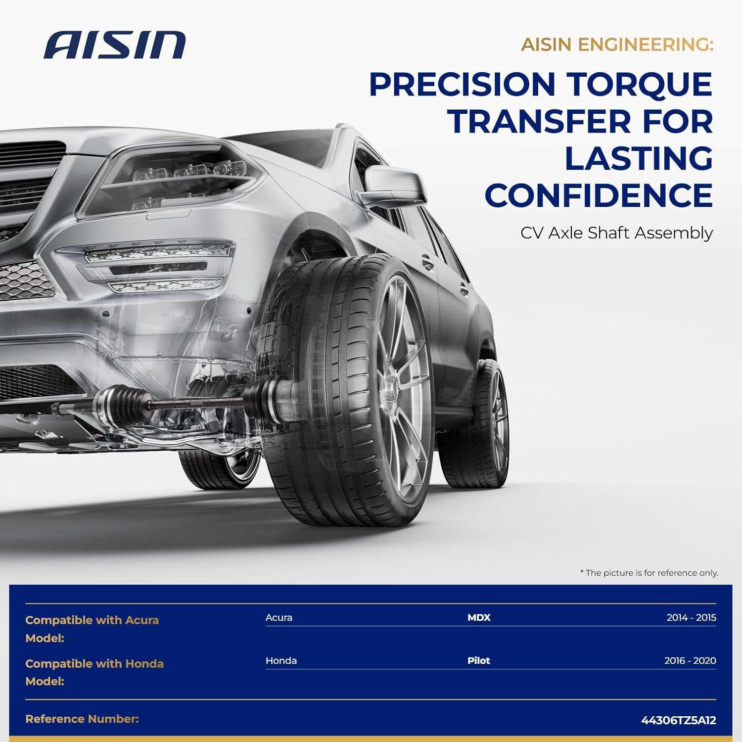 AISIN AFTERMARKET CVAH-01025 Front Driver CV Axle Shaft Assembly - Compatible with Honda Pilot 2016-2020, Acura MDX 2014-2015