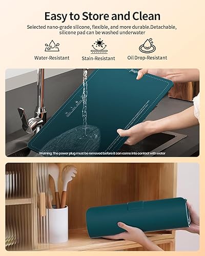 Miniatura 4 de Tapete de calentamiento de alimentos, tapete eléctrico con temperatura ajustable, bandejas de calentamiento para fiestas de buffets, tapete