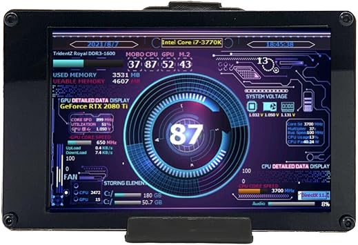 Dpofirs 3.5 Inch USB Mini Screen, Computer Temperature Display Screen, PC CPU HDD Monitor for aida64, Mini Computer Temp Monitor for PC Computer Case, Gifts for DIY Lovers