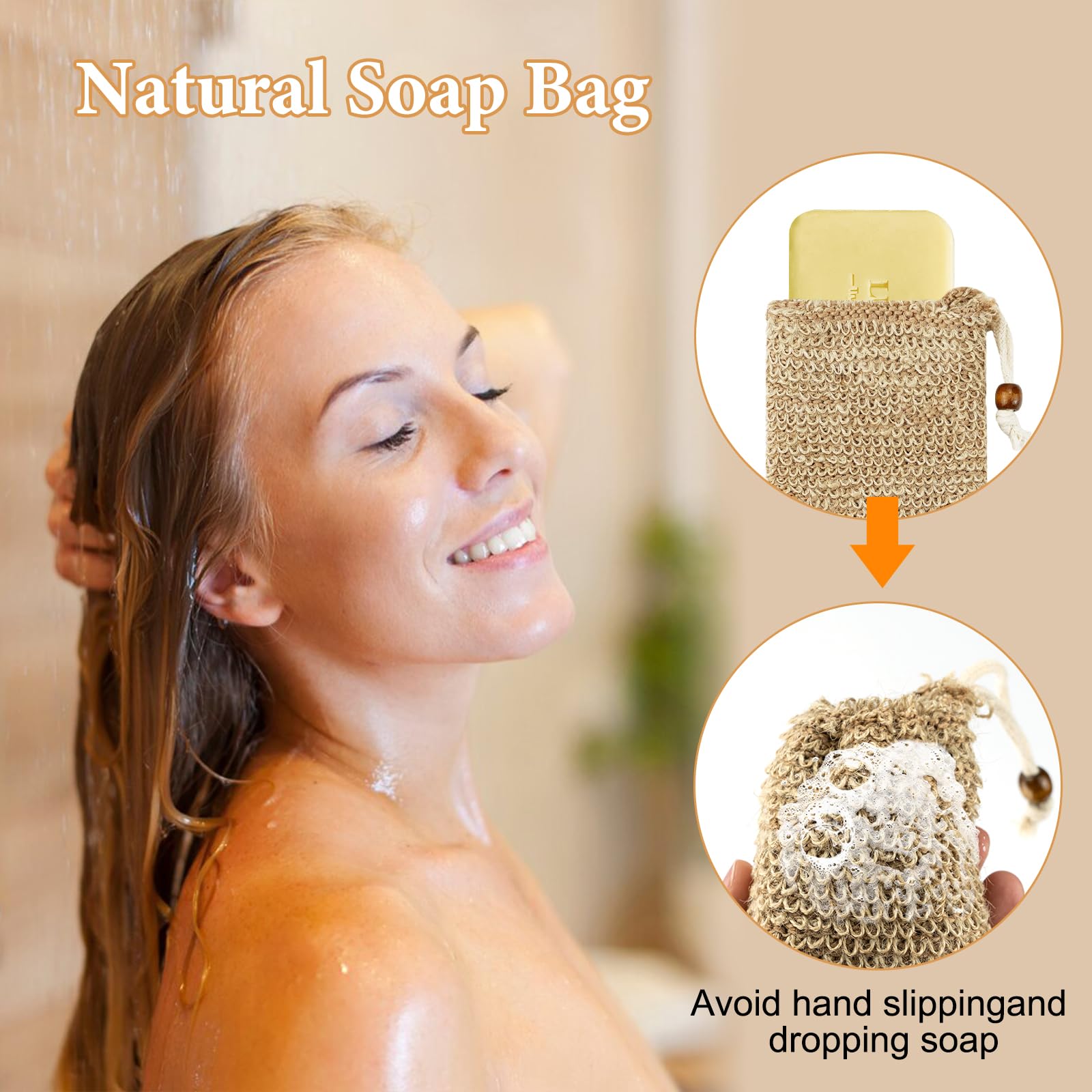 Gant Exfoliant Corps Gant de Crin, Sangle Lave Dos, Sac à Savon Exfoliant en Jute, Lanière Crin Gants Naturel, Accessoires pour le Bain pour Dos Corps Bain Douche Homme Femme