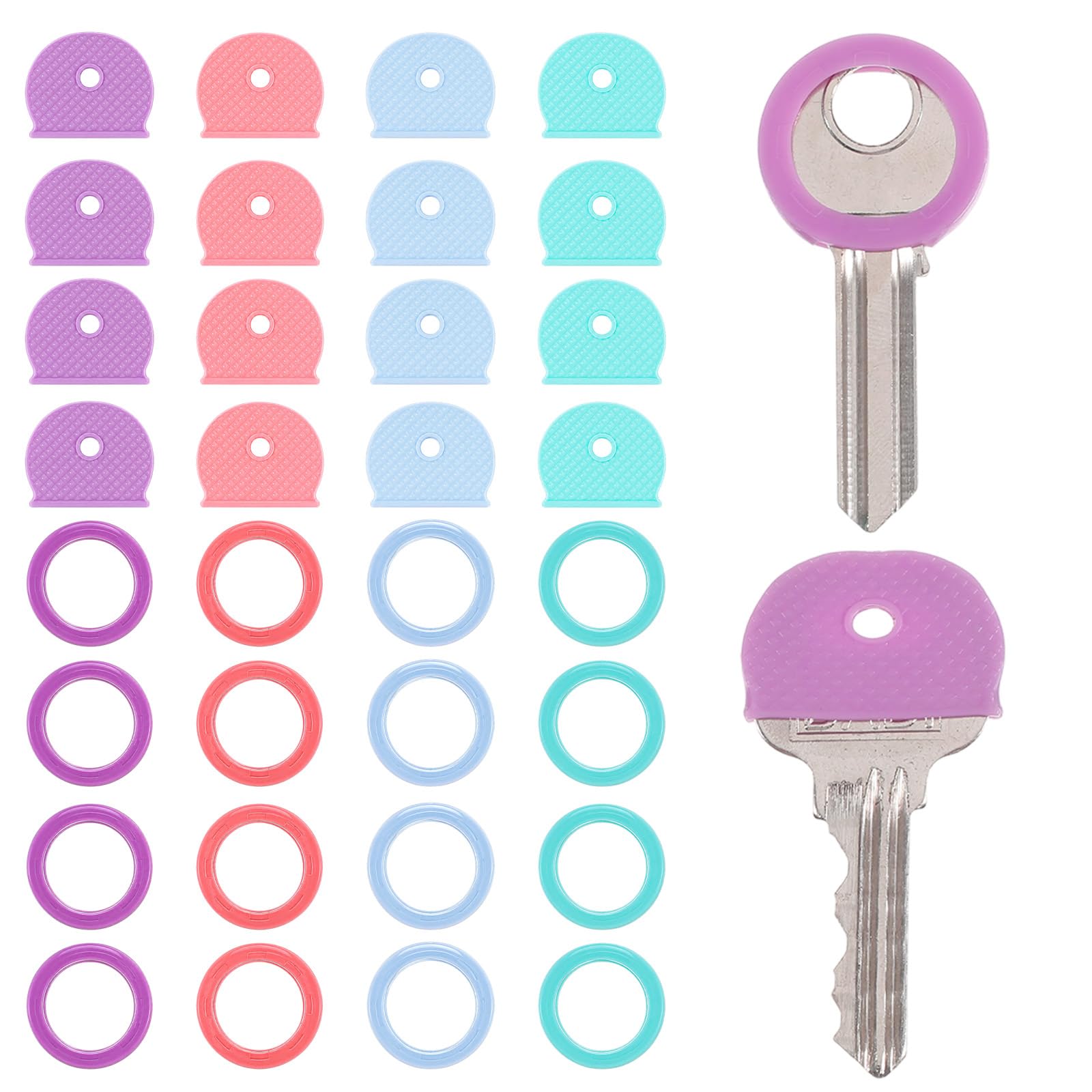 40 Pcs Key Covers Caps, 1" Standard Key Color Covers