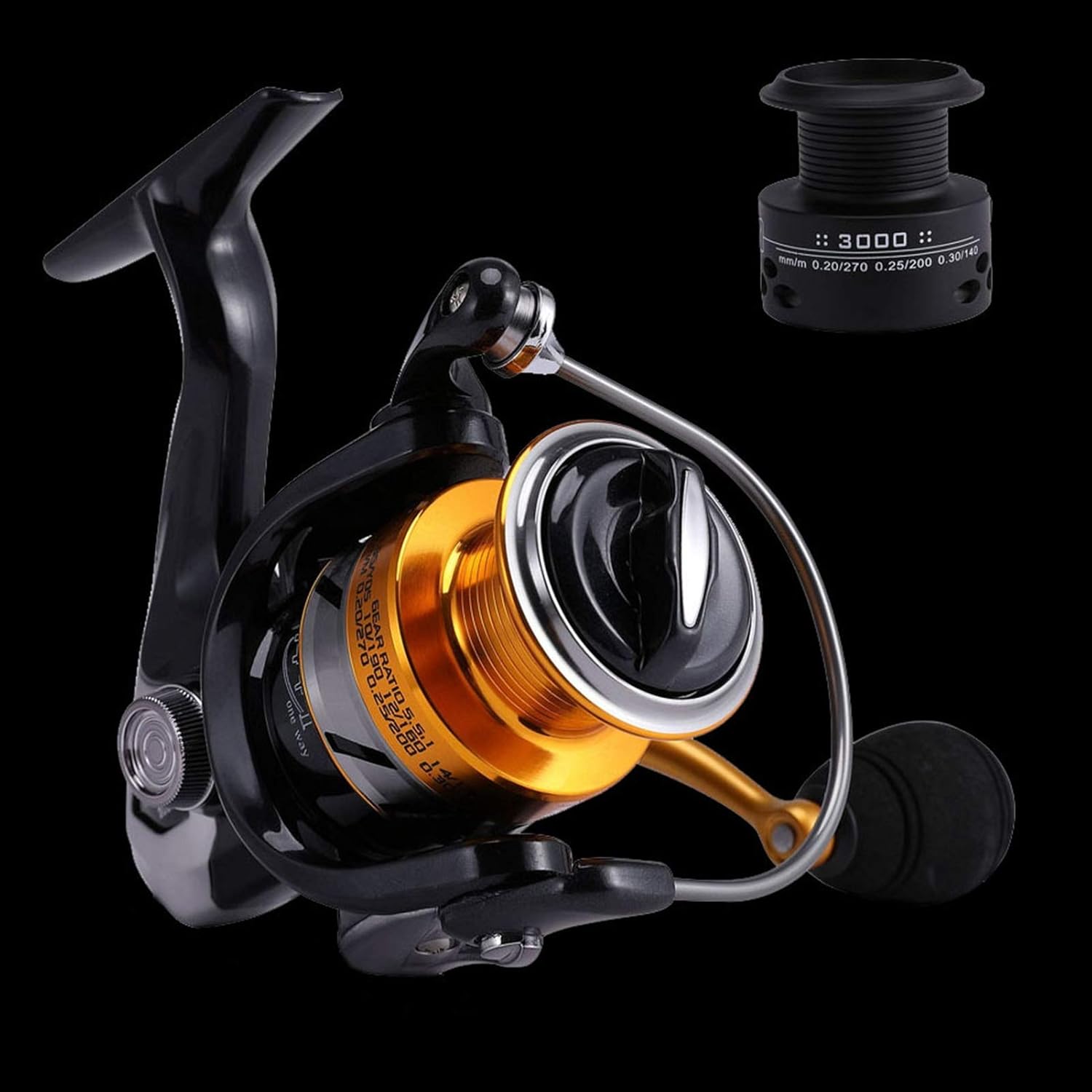 Fishing Reels Double Spool 14+1 BB Fishing Reel Stainless Steel Ball Bearing Fishing Feeder Spinning Reel for Carp Fish for Inshore Boat Rock Freshwater Saltwater