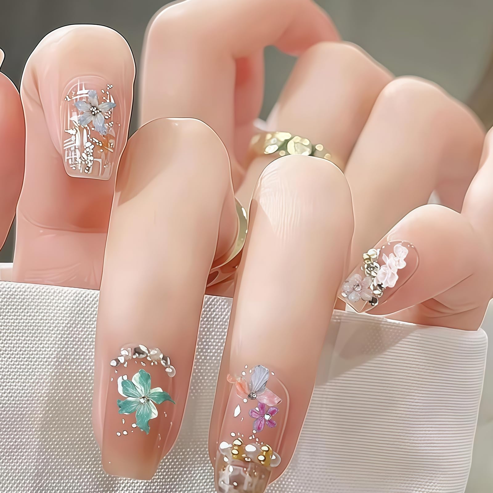 Forme per Unghie 3D Fiori in Silicone Strumenti per Unghie Fiori Primavera Gel Nail Art Charms in Resina per Decorazioni Unghie Accessori per Design Unghie