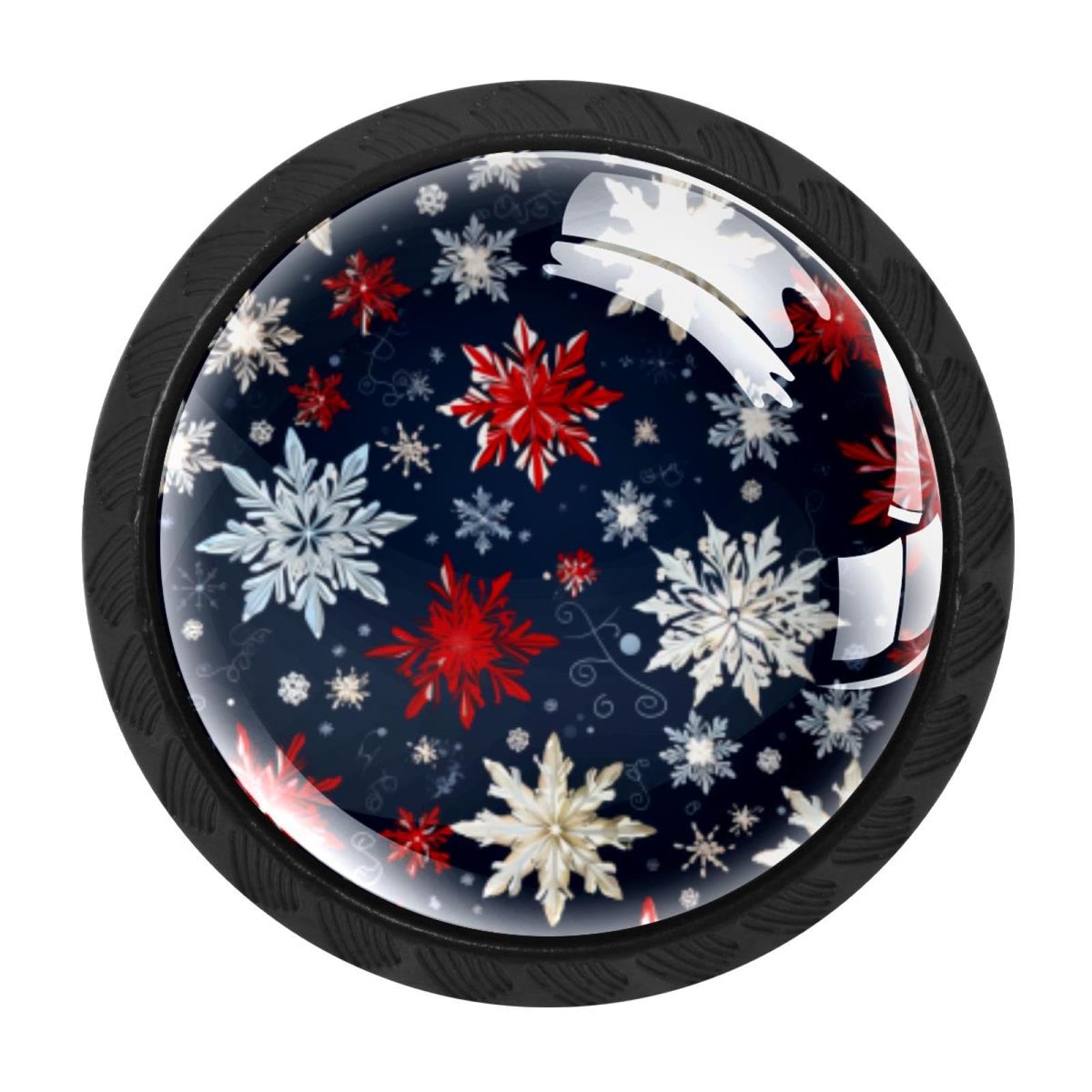 Chenzzzz Multicolored 10 4 Pack Black Christmas Snow Kitchen Handles, Cabinet Pulls Hardware For Cupboard Drawer Knobs Dresser Pulls