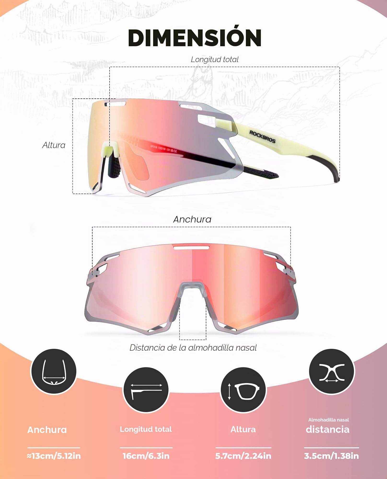 ROCKBROS Gafas de Ciclismo Fotocromáticas Gafas de Sol Deportivas Hombre y Mujer Gafas de Ciclismo de Montura TR90 para Deportes al Aire Libre Ciclismo MTB Pesca Running