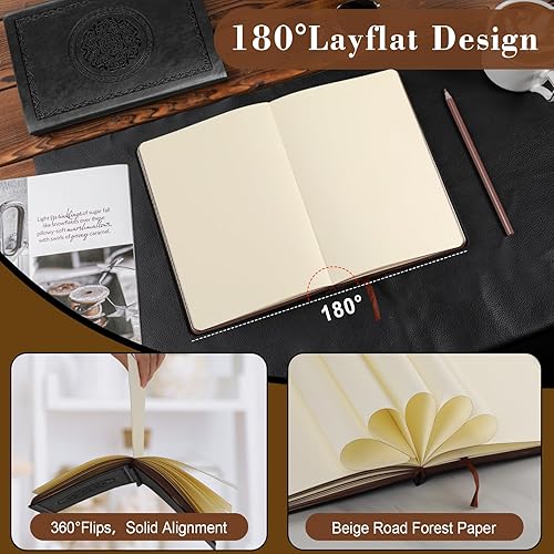 Miniatura 10 de Cuaderno vintage de cuero 2025, 300 páginas, cuadernos de cuero con tapa blanda para mujeres y hombres, cuadernos para escribir viajes, negocios,