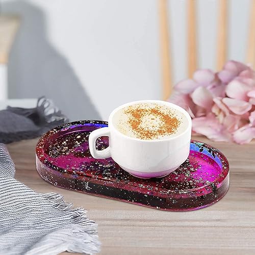 Miniatura 4 de 3 moldes de resina de silicona para bandejas de bricolaje, moldes ovalados para hacer joyas, molde de fundición de resina epoxi transparente para