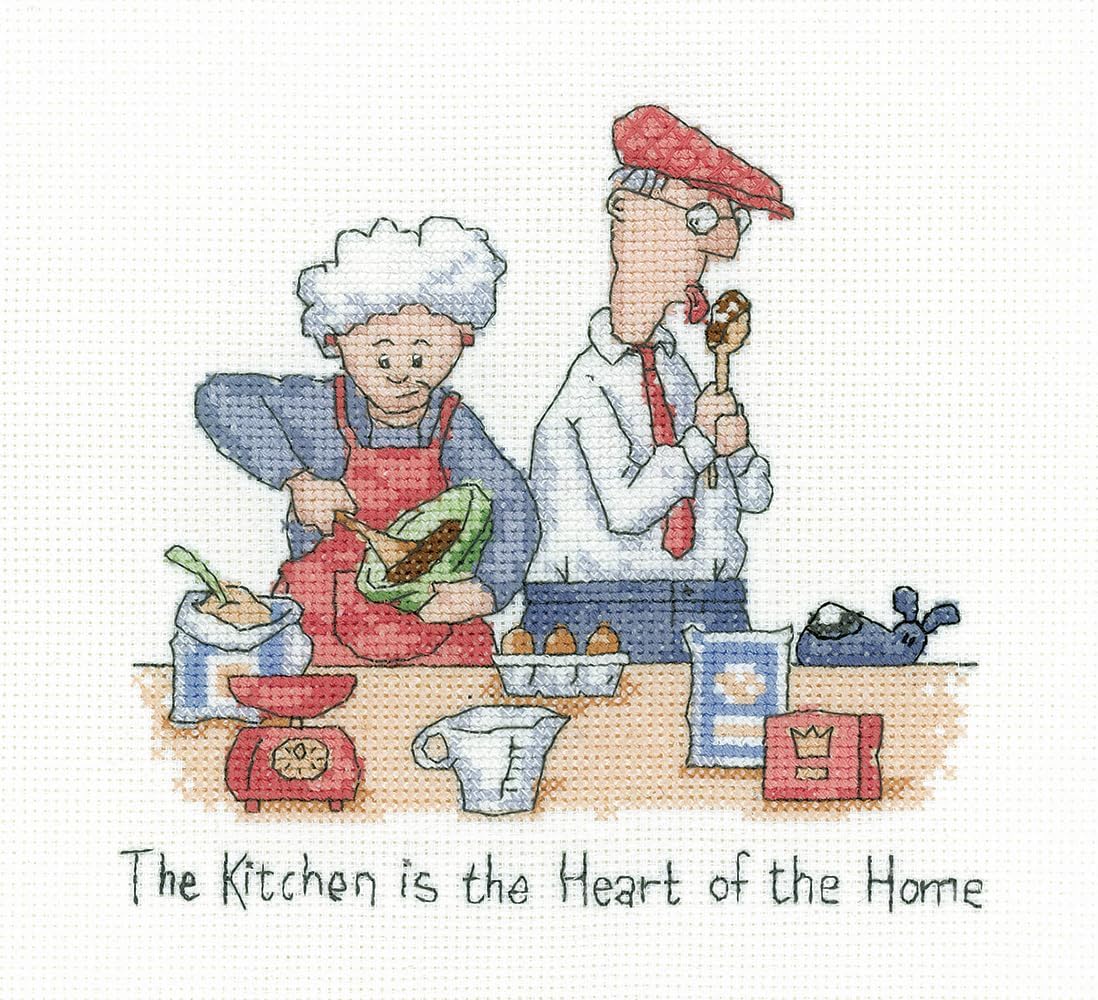Heritage Counted Cross Stitch kit Aida Heart of The Home (A), GYHH1658-A, 15x14cm, DIY
