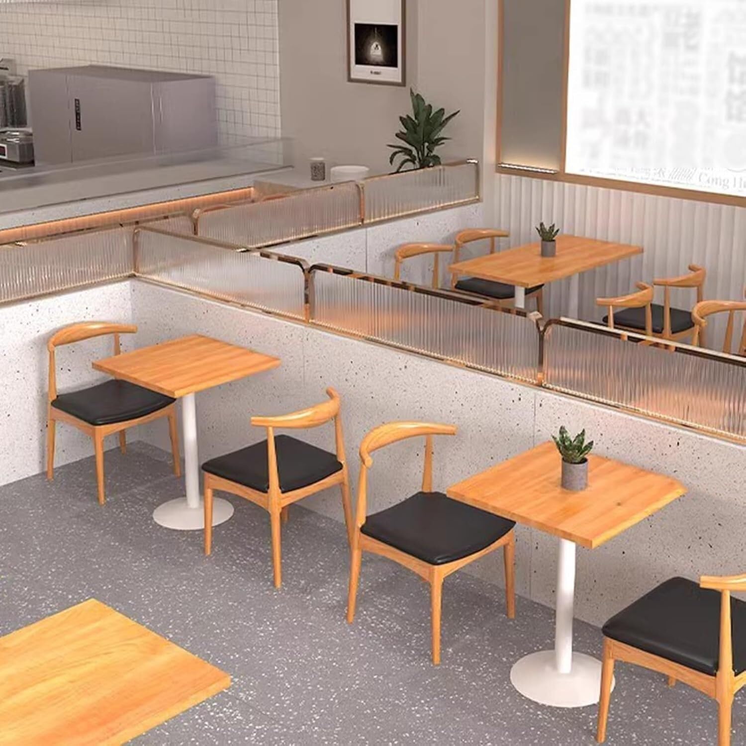 Paneles divisores de cristal para zonas de comedor, tabiques decorativos modernos, ideales para restaurantes y encimeras de ollas calientes, diseño translúcido elegante (30 x 110 cm)