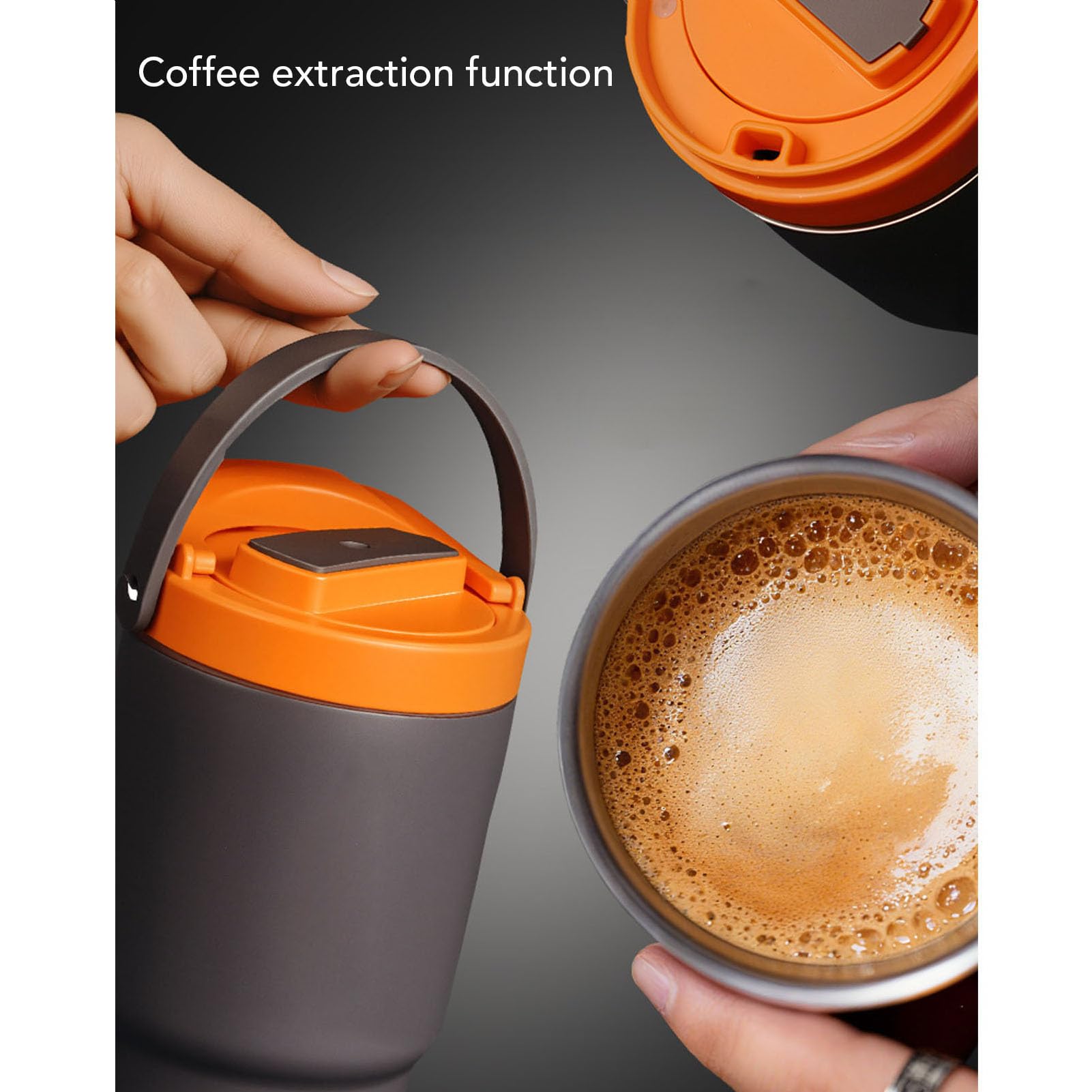 SIXRUN Portátil, Taza Térmica de Acero Inoxidable para Extracción de Café con Función de Elaboración Eléctrica, Capacidad de 600ml para Uso en Viajes y Automóvil