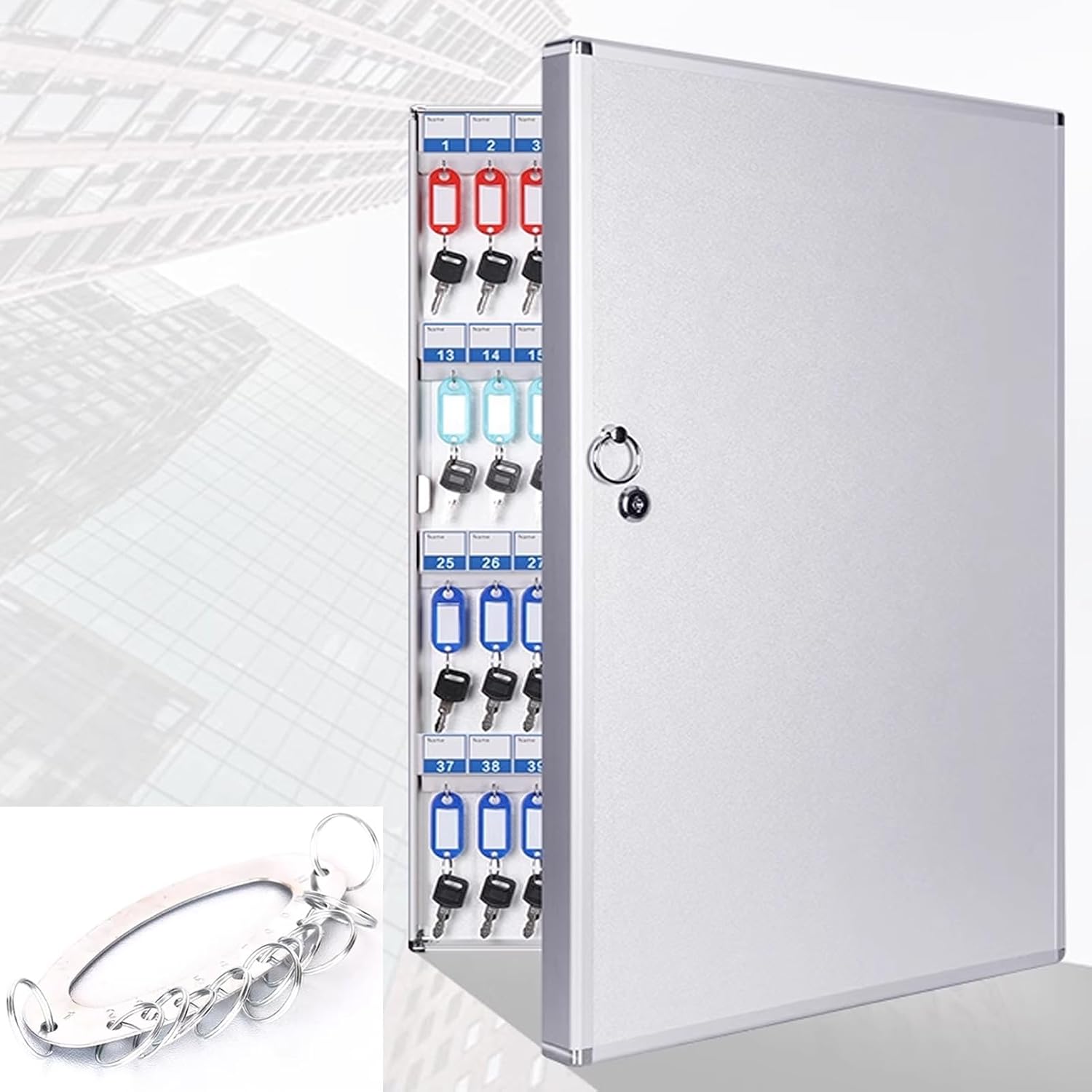 Wall Mount Key Box with 11 Position Tray, Secure Organizer for Property ...
