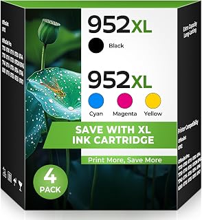 952XL Ink Cartridges Combo Pack for HP 952 XL 952XL HP952 Ink Cartridge | Work with OfficeJet 8702 OfficeJet Pro 8710 7740 8720 8702 8210 7720 8715 8730 8740 8216 Printer (BK/C/M/Y,4 Pack)