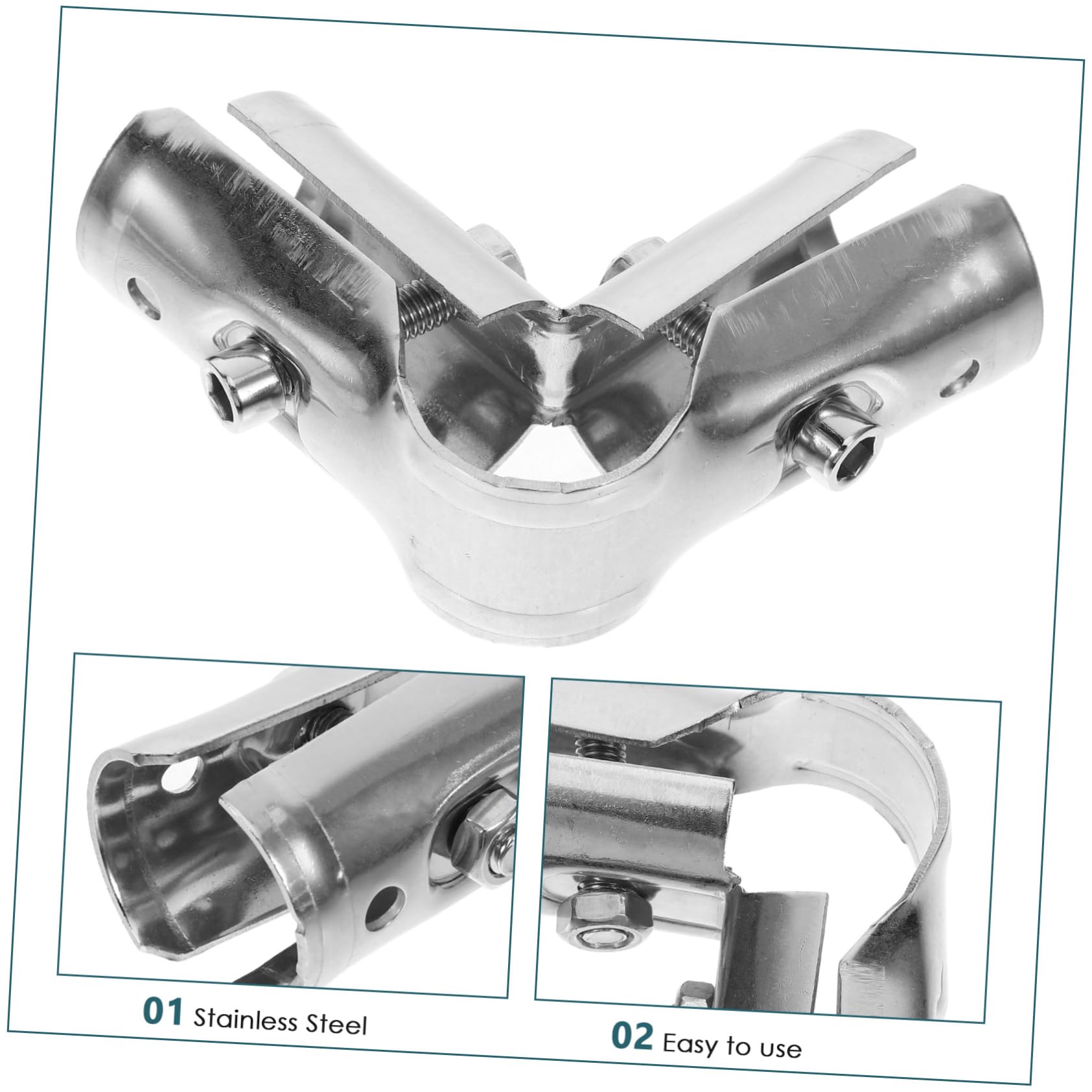 Artibetter 4pezzi Adattatori Per Tubo Inox Collari Per Riparazione e Connessione Di Tubo Per Design Tre Vie Per Versatilità e Resistenza Alla Corrosione