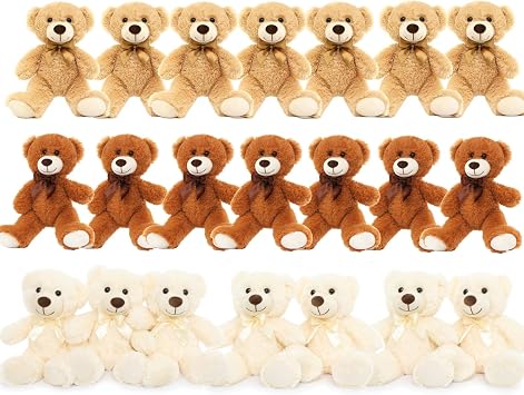 MaoGoLan 21 Pack Teddy Bears in Bulk, Small Bear Stuffed Animals for Baby Shower