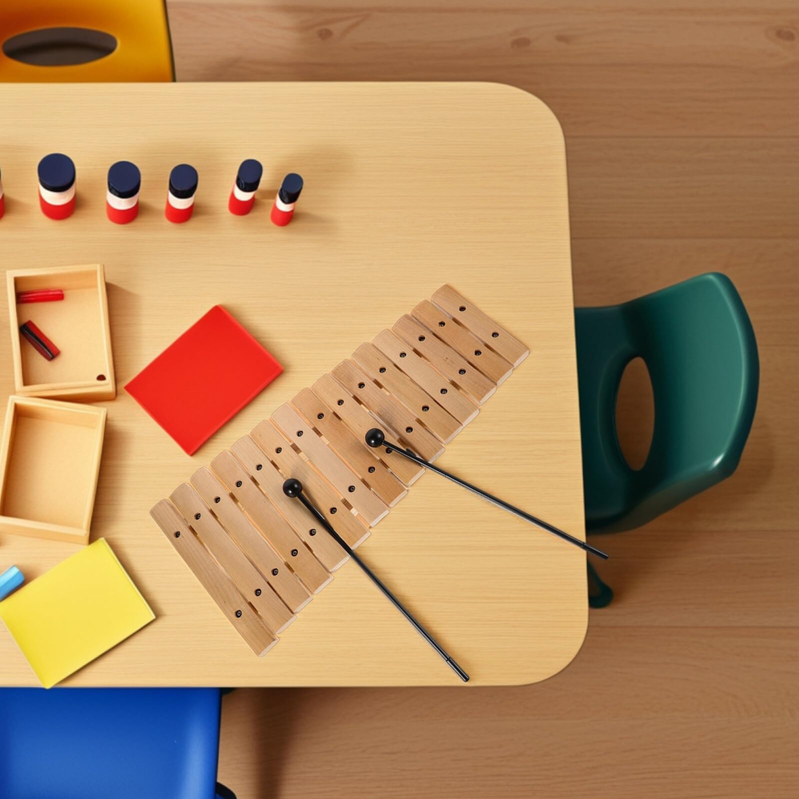 Xilofono Giocattolo 15 Note Legno Plastico per Principianti | Orff Strumento Didattico, Suono Ricco e Design Attraente, Uso Casa e Scuola Materna