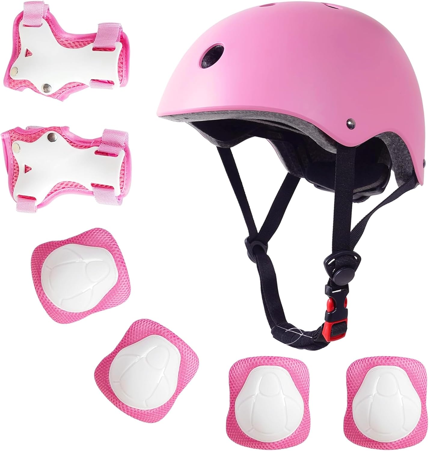 RoyalBaby Toddler Helmet, Kids Knee and Elbow Pads Gear for 3-5 Years Boys and Girls, Adjustable Protective Set for Multi-Sports Bike Roller Skates Scooter Skateboard, Three Colors Available