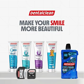 Dentalclean - Blue Diamond Mouthwash 1L - Alcohol-Free Formula, Complete Protection Against Microorganisms, Refreshing Mint Flavor