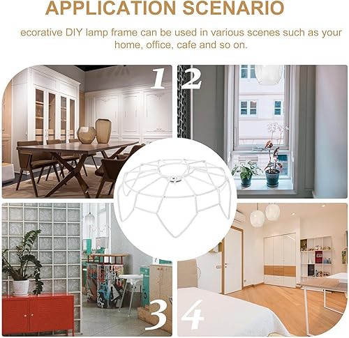 Miniatura 5 de Marco de pantalla de lámpara de metal, pantalla de alambre de hierro, accesorio para dormitorio, sala de estar, decoración de luz, 10 pulgadas de