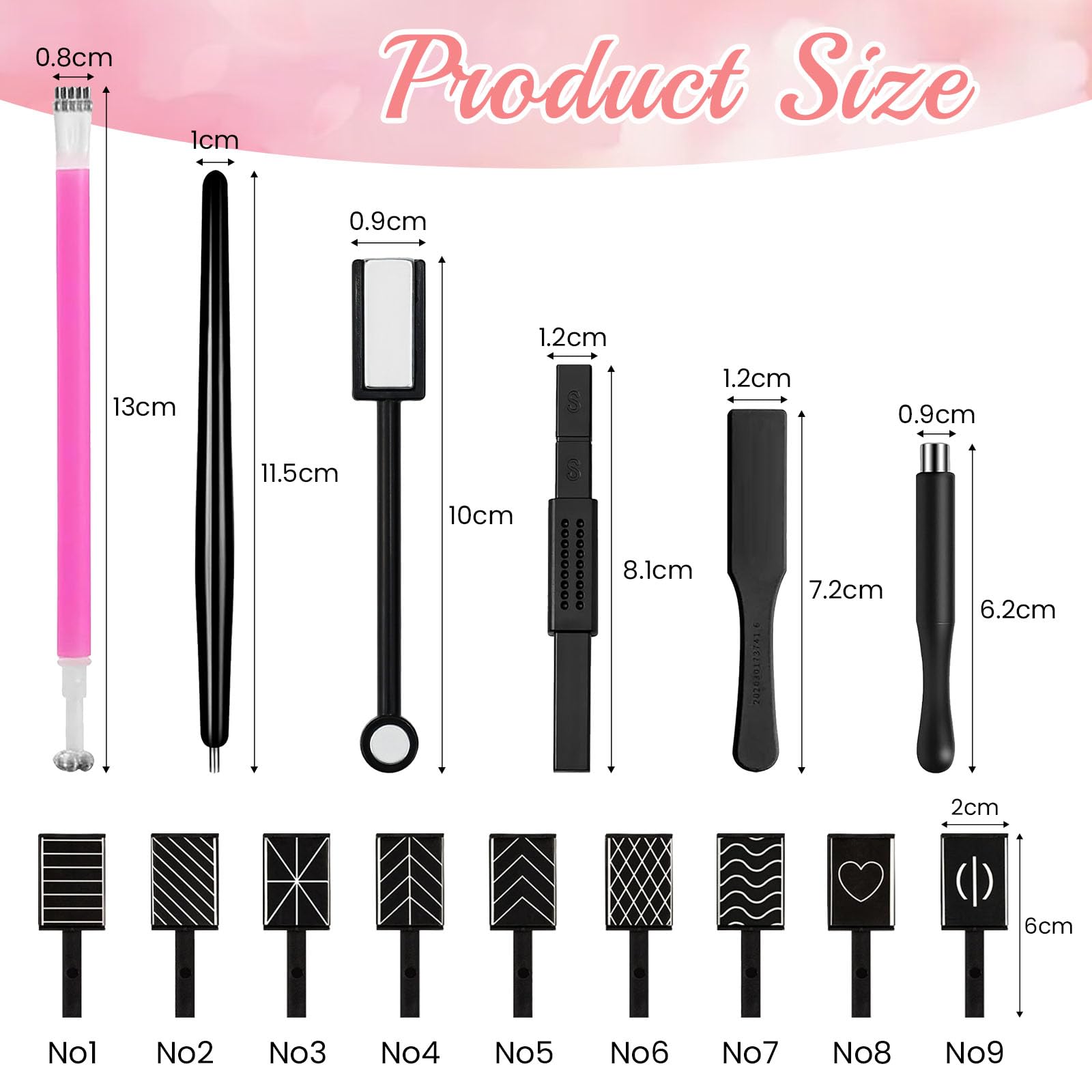 YBCCBY 15Pcs Cat Eye Magnet, Strong Magnet Nail Art Pen Tool, 3D Magnetic Cat Eye Effect - Image 2
