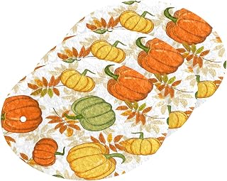 Scrub Sponge Falling Maple Leaves Pumpkins Kitchen Washing Dishes Cleaning Sponges Non Scratch Sponge for Dish Countertops Sinks Floors Showers Tile Sinks, 3 Pack