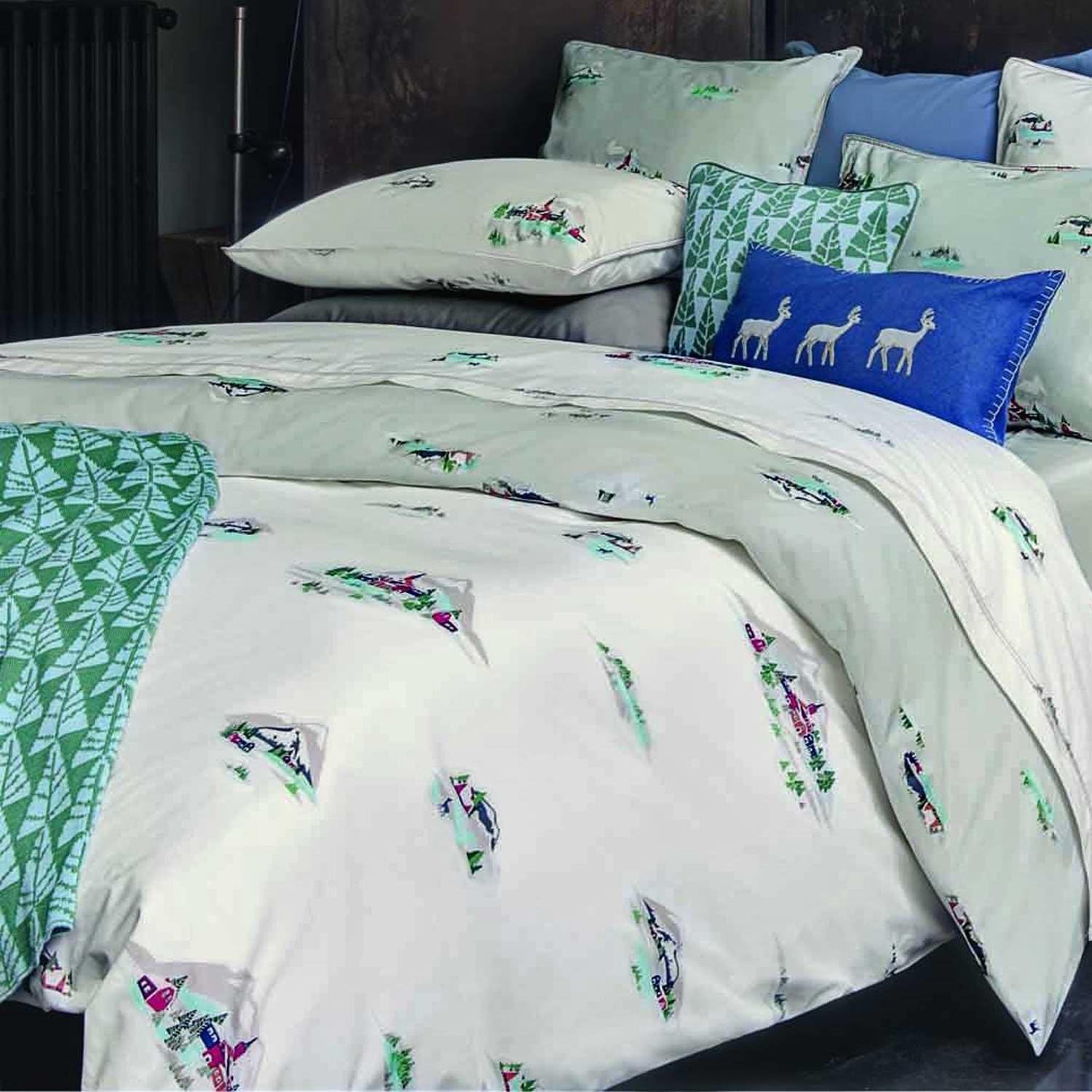 Oliver's Desfor GES Fitted Sheet Village Blanc 100 x 200 cm