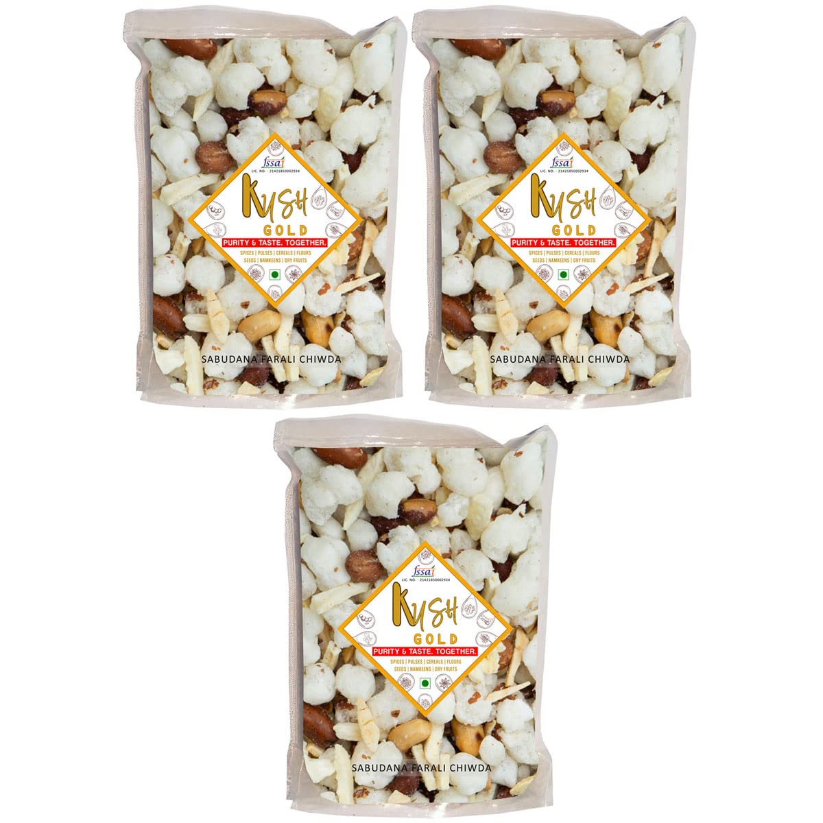 Kush Gold Sabudana Mixture (Chiwda) For Farali/Fasting/Upwas - Indore Special Namkeen 750gm (250g x 3 Packs) (B09VLCRJZK) Amazon Price History, Amazon Price Tracker