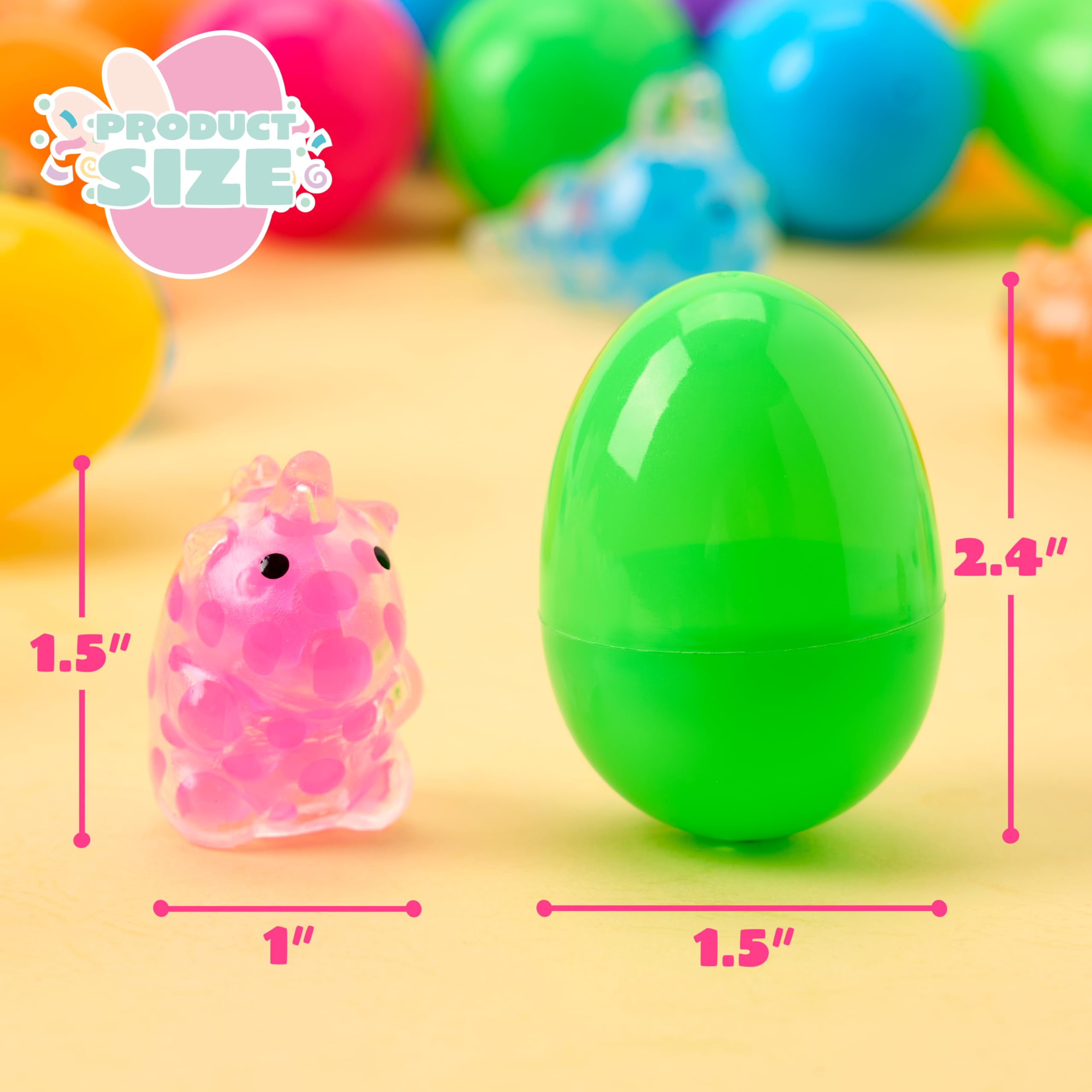 JOYIN Lot de 24 œufs de Pâques pré-remplis avec jouets à écraser mochi pour la chasse aux œufs de Pâques, remplissage de panier, cadeau de fête, soulagement du stress, prix pour la salle de classe