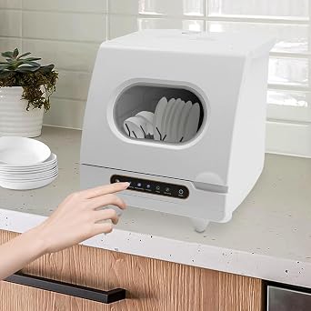 Counter Top Dishwasher Mini Dishwasher Countertop with 5 Washing Programs and 161.6F Hot Air Drying, Portable Countertop Dishwashers, Table Top Dishwashers for Home, Apartment, RV