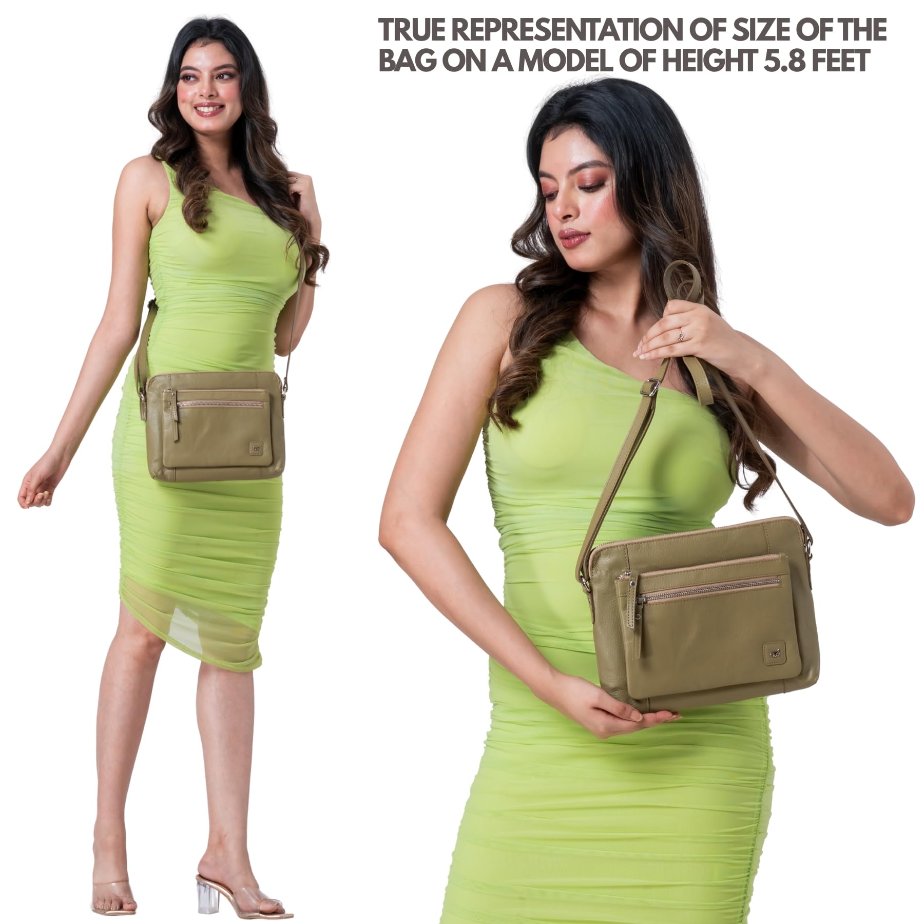 Wise Owl Accessories Small Soft Pebbled Real Leather Crossbody Handbags Purses Sling Crossover Shoulder Bag