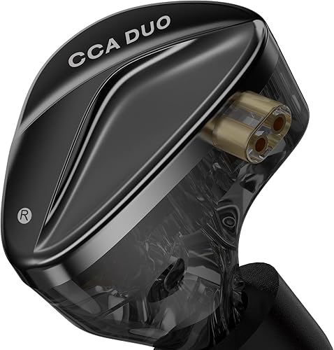 CCA Duo - Auriculares IEM con controladores dinámicos duales en el oído, auriculares con cable, sonido estéreo de alta fidelidad con cavidad impresa