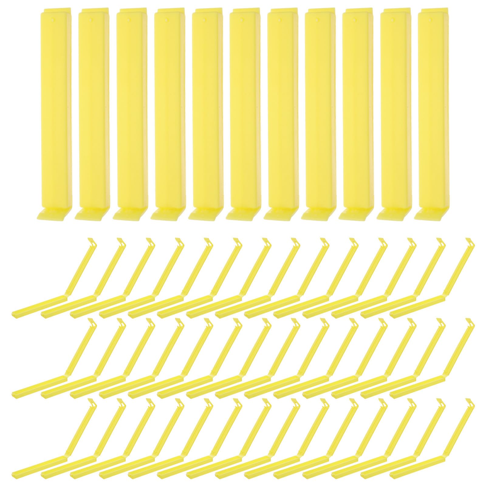 Healifty 100 Stück Wiederverwendbare Verschlussklammern für Plastiktüten: Snack-Verschlussklammern für Chips, Brot, Kaffee, Organisation, Küchenaufbewahrung, Gelb