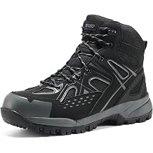 NINGO Steel Toe Work Boots for Men, Waterproof Leather Safety Boots with Slip Resistant Rubber Outsole, EH protection, 6 Comfortable Mens Work Shoes for Construction, Industrial, Outdoor Working