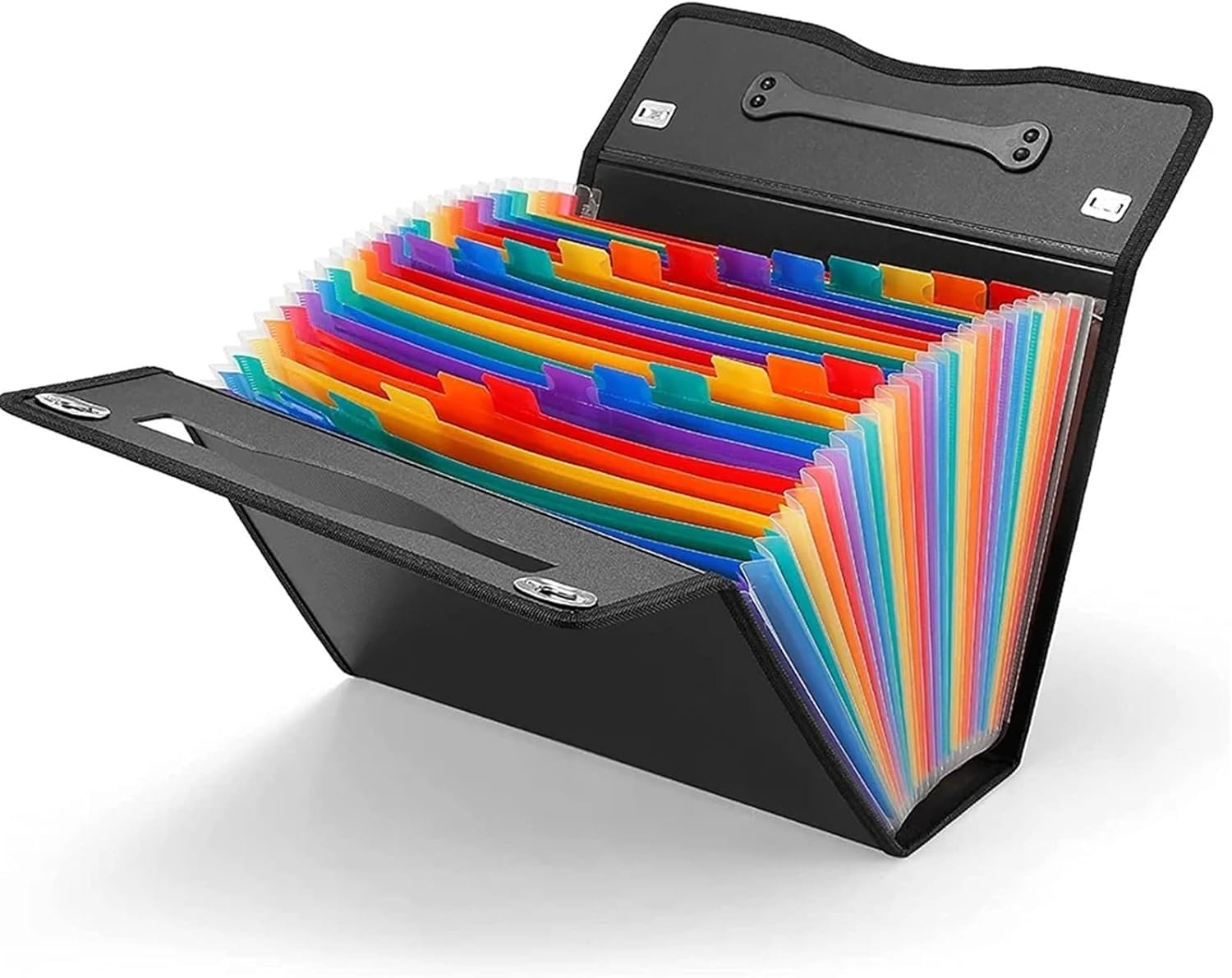 Organizzatore di cartelle espandibili in plastica Organizzatore di file a fisarmonica da 24 tasche, organizzatore di documenti in carta di plastica for ricevute aziendali, ufficio