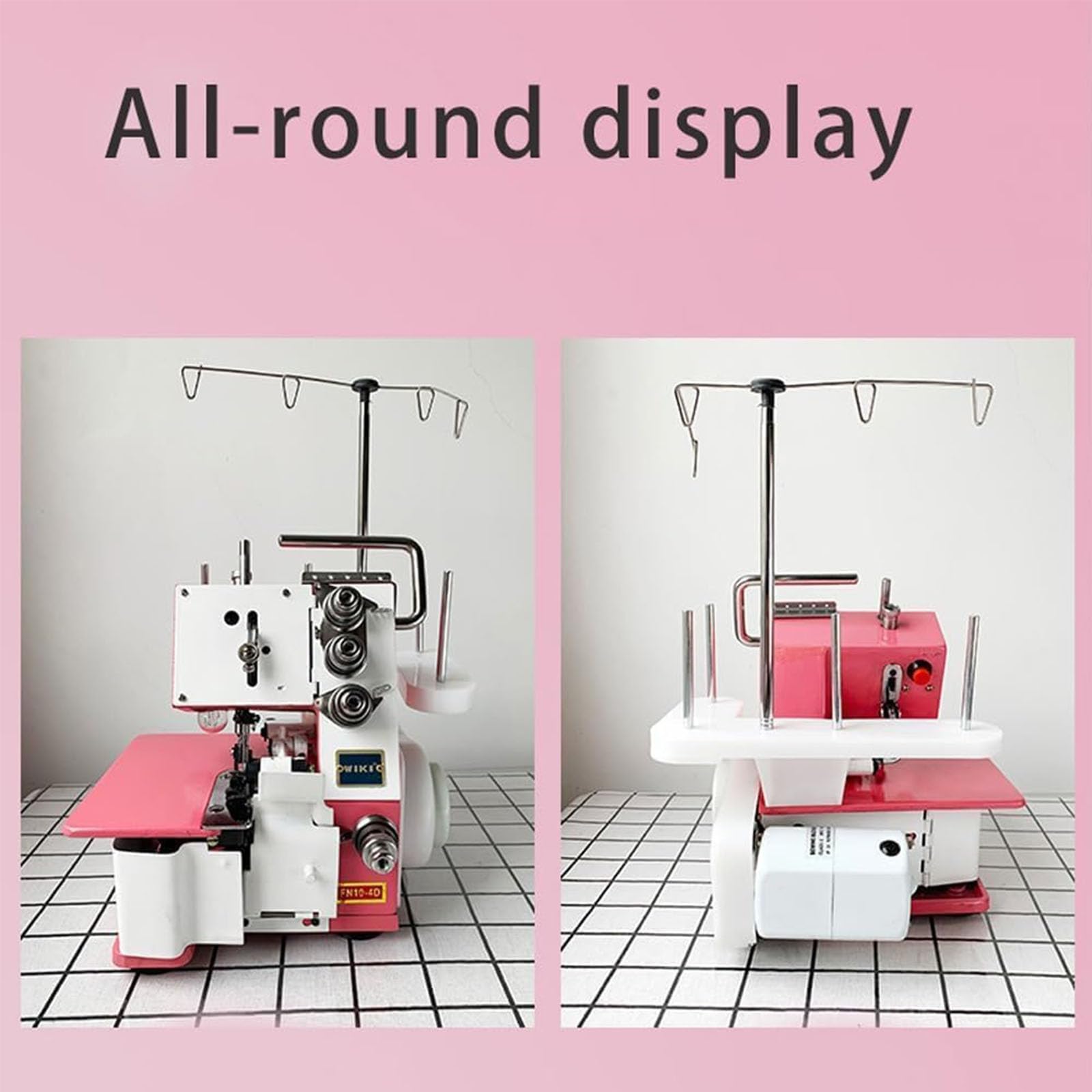 Máquina Overlock Heavy-duty, Máquina De Coser Eléctrica De 1200 Rpm Con Soporte Para 4 Conos Y Luz Led, Grosor Máximo De Costura De 3,5 Mm, Ancho De Overlock De 4 Mm/5 Mm, Para El Remate De Bordes De