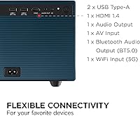 Vista 7 de ViewSonic LX60HD 1080p LED Portable Projector with Built-in Google TV, H/V Keystone, Auto Focus, Bluetooth, and Wi-Fi for Smart Home Theater