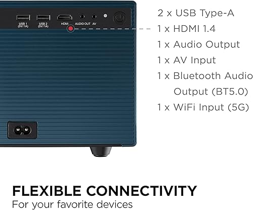 Miniatura 7 de ViewSonic LX60HD 1080p LED Portable Projector with Built-in Google TV, H/V Keystone, Auto Focus, Bluetooth, and Wi-Fi for Smart Home Theater