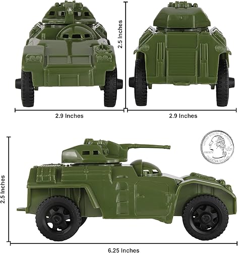 Miniatura 2 de TimMee Recon Patrol Coches blindados - OD Green Plastic Army Men Scout Vehículos